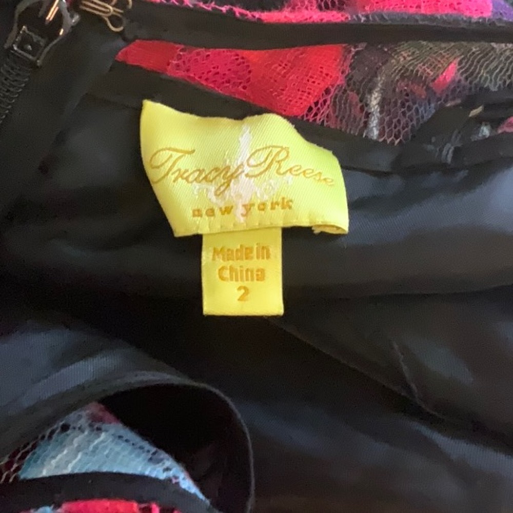Tracy Reese Red and Black Floral Midi Dress - Picture 12 of 16